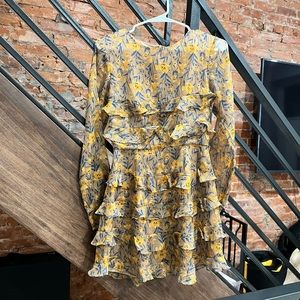 floral ruffle dress